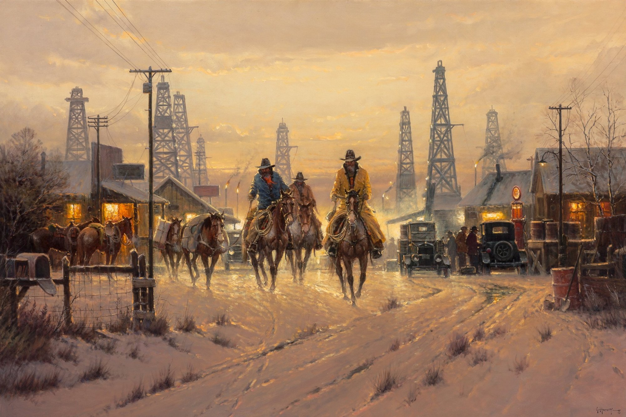 Solve "When Cowboys Don't Change" by G Harvey jigsaw puzzle online with