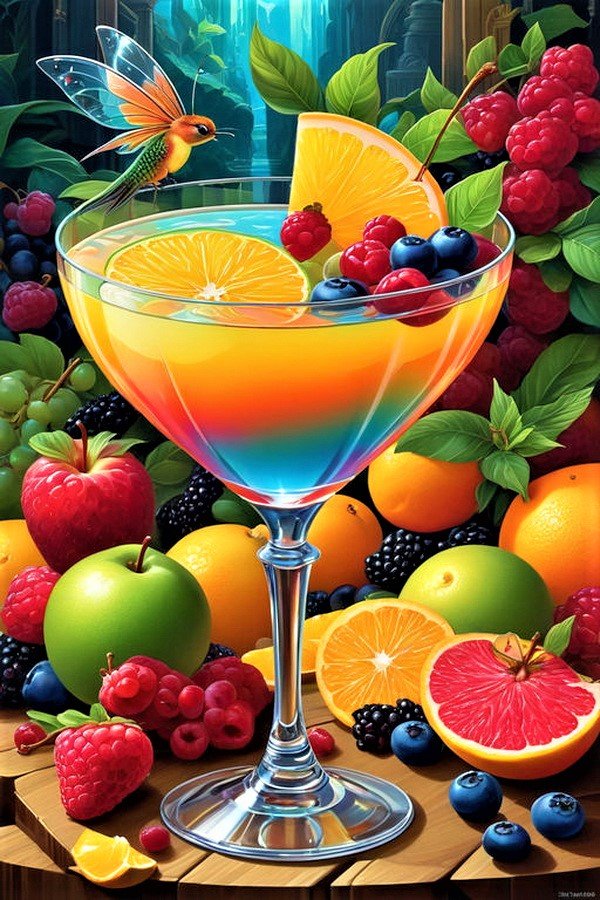 Solve Fruit cocktail jigsaw puzzle online with 70 pieces