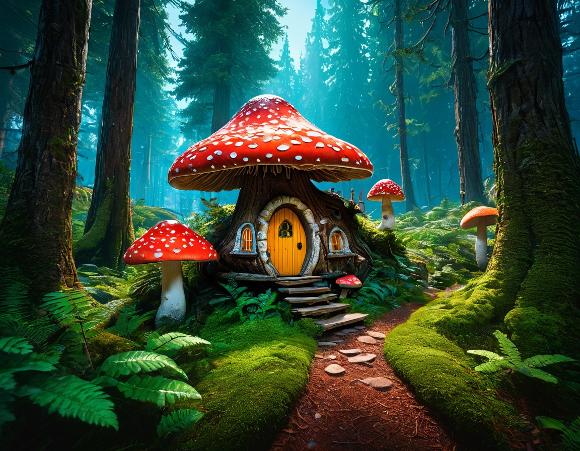 Solve Mushroom house jigsaw puzzle online with 99 pieces
