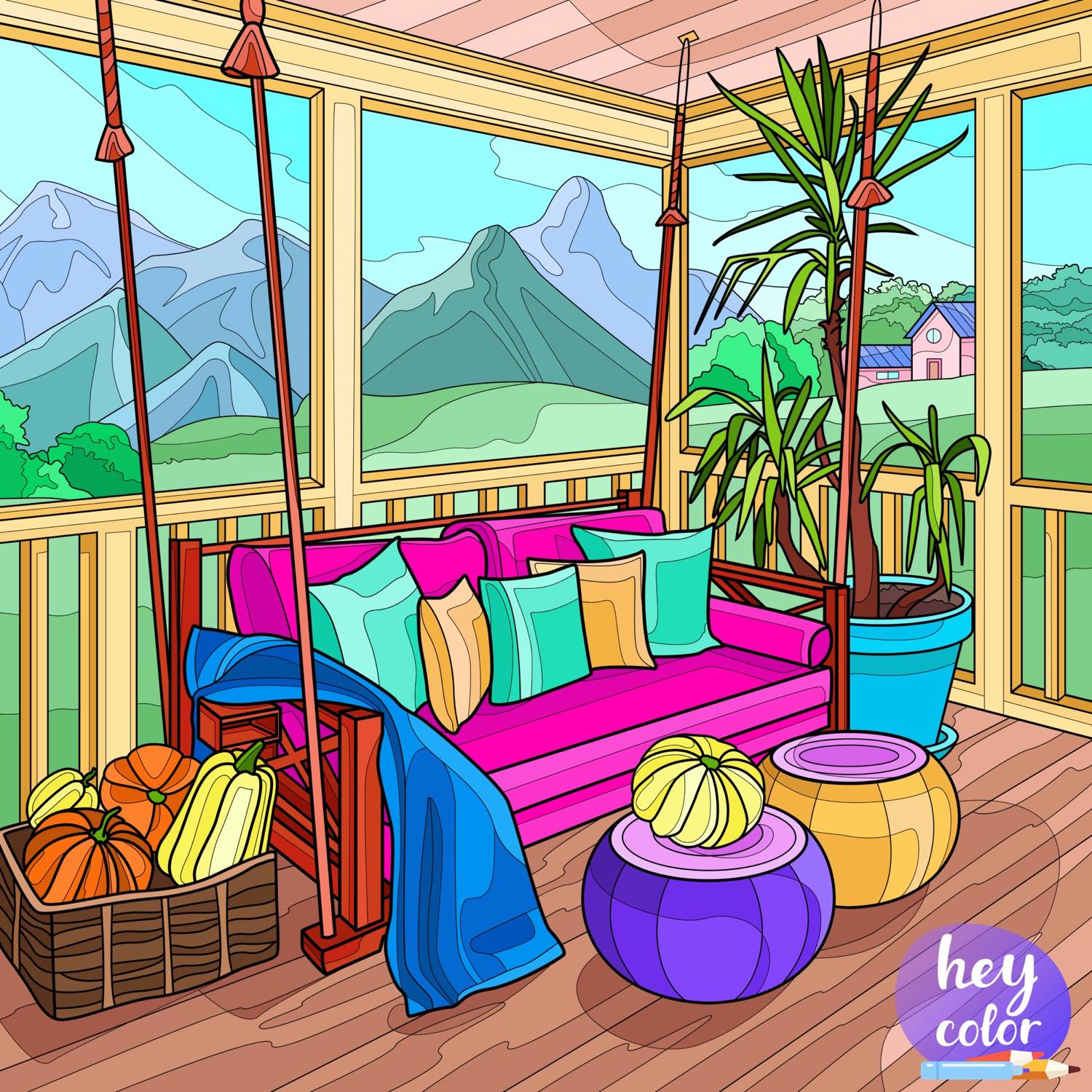 Solve Porch Swing jigsaw puzzle online with 256 pieces