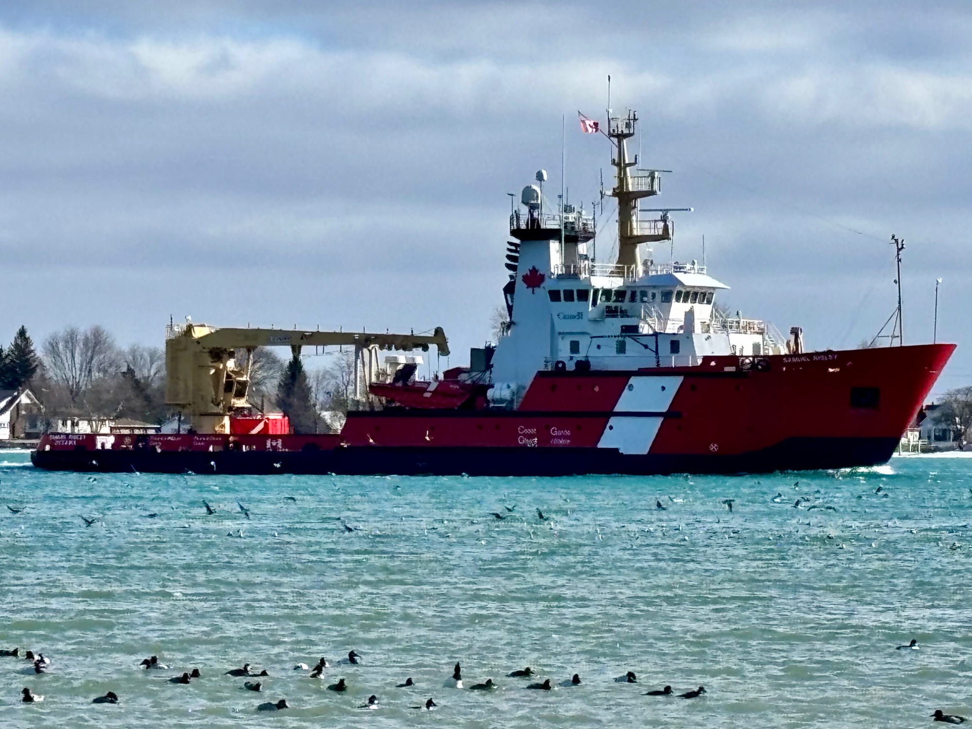 Solve CCGS Samuel Risley and ducks, Marine City 3-1-25 jigsaw puzzle ...