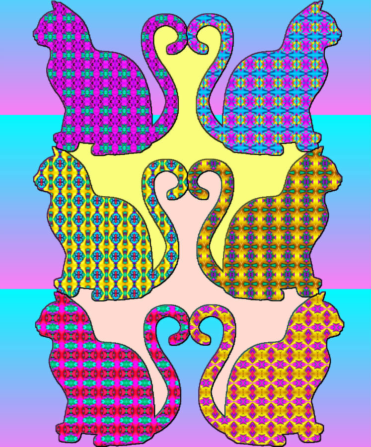 Solve CATTY PATTERN jigsaw puzzle online with 30 pieces