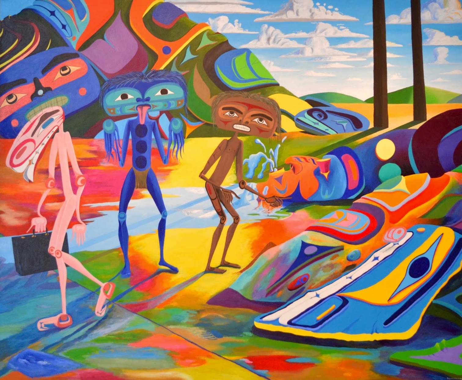 Solve Lawrence Paul Yuxweluptun jigsaw puzzle online with 550 pieces