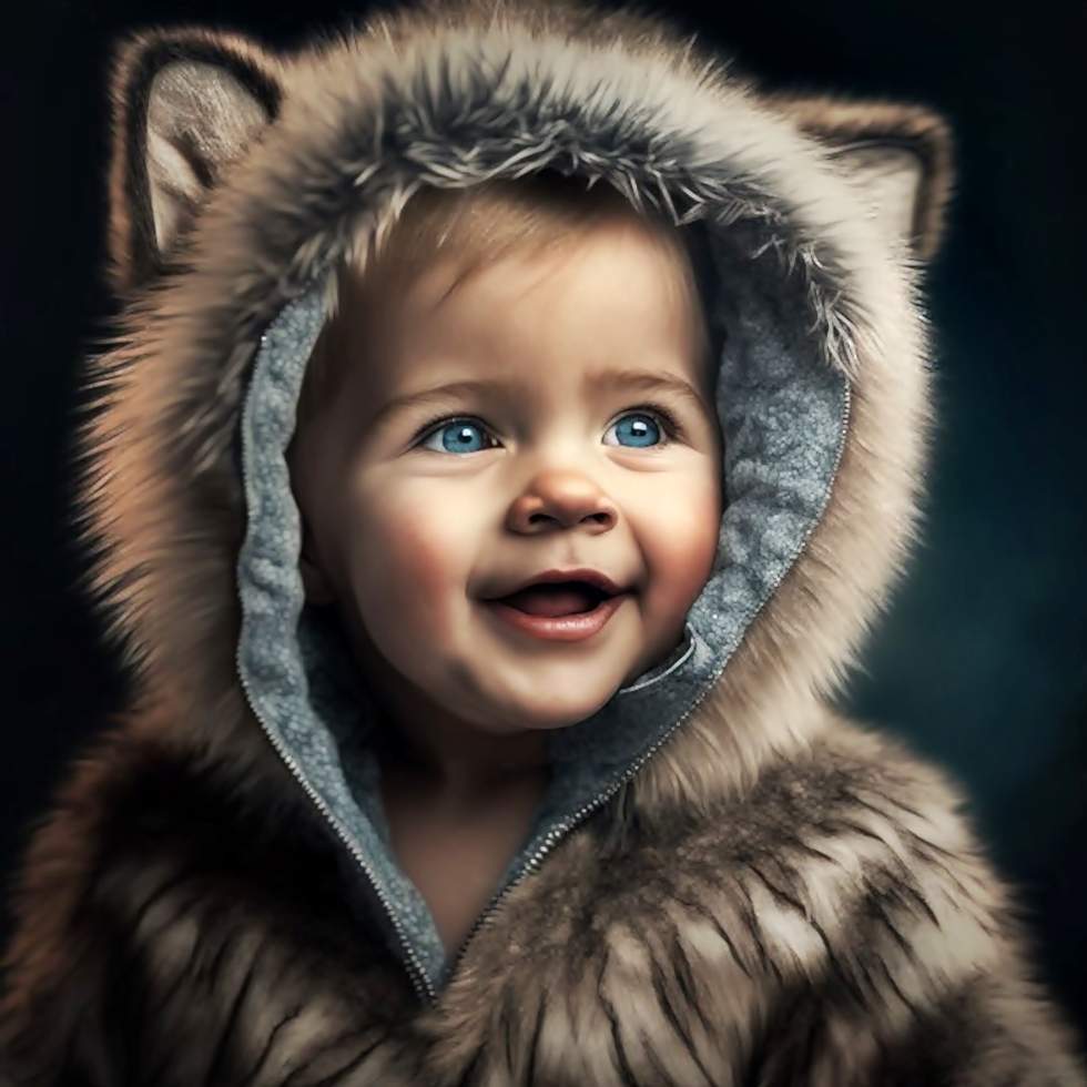 Solve little cute wolf jigsaw puzzle online with 100 pieces