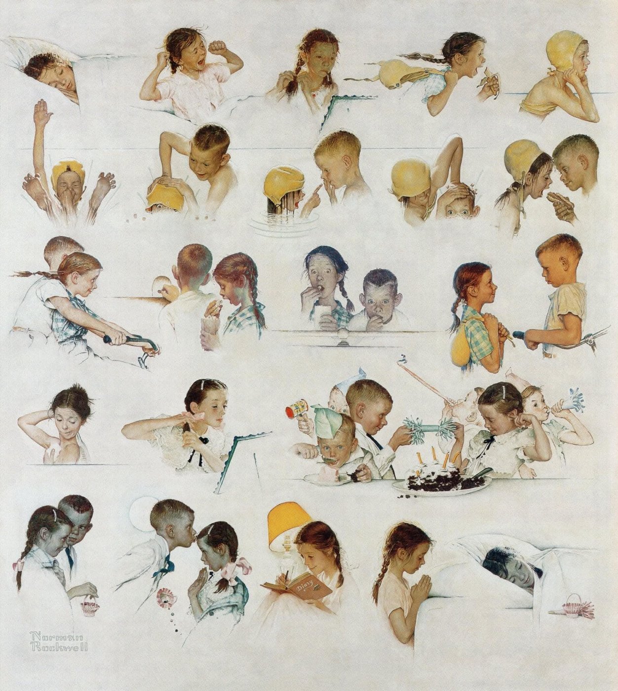Solve Norman Rockwell jigsaw puzzle online with 42 pieces