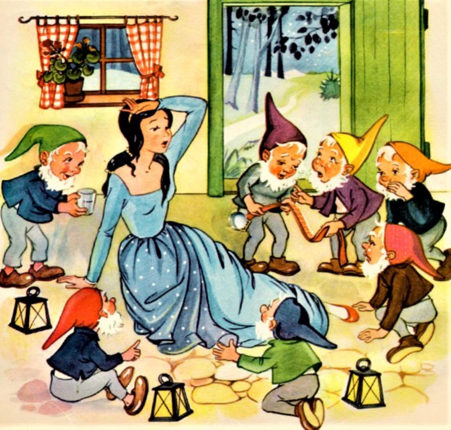 Solve Snow White in Distress With the Seven Dwarfs jigsaw puzzle online ...