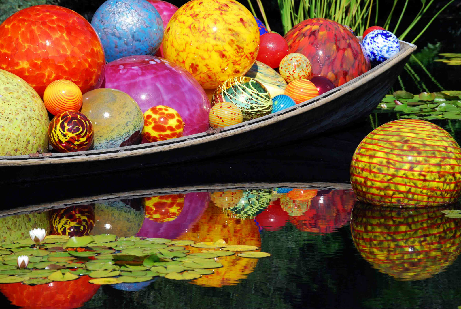 Solve Dale Chihuly blown glass sculpture at Denver Botanic Gardens