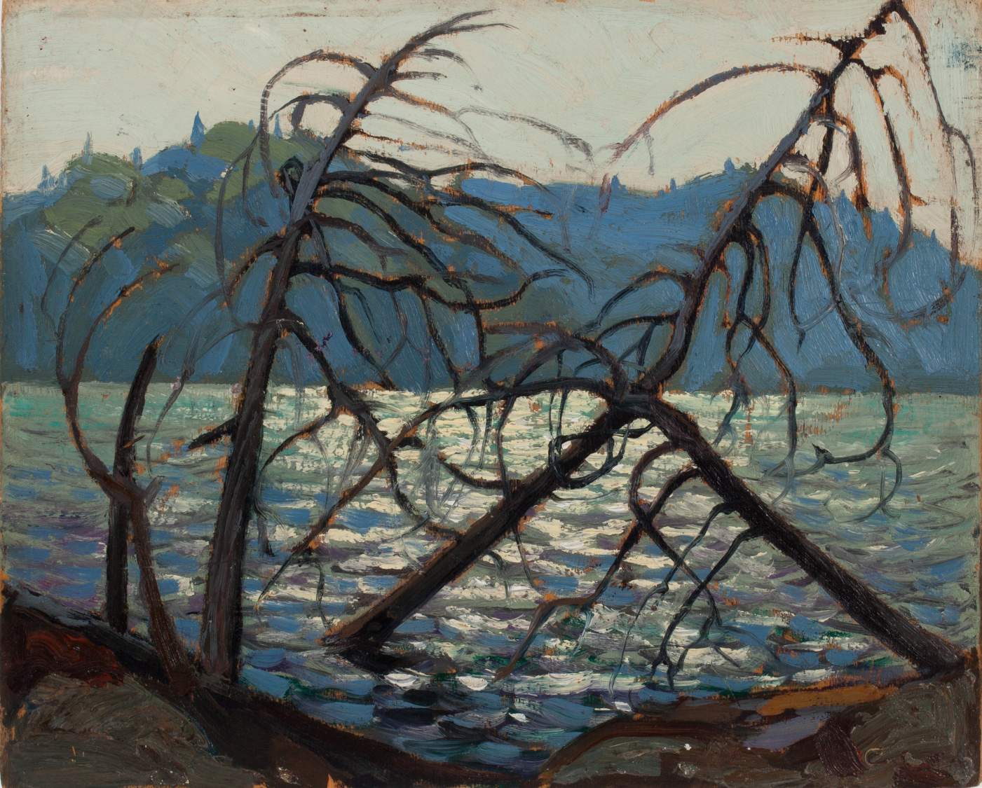 Solve Canoe Lake 1914 jigsaw puzzle online with 99 pieces