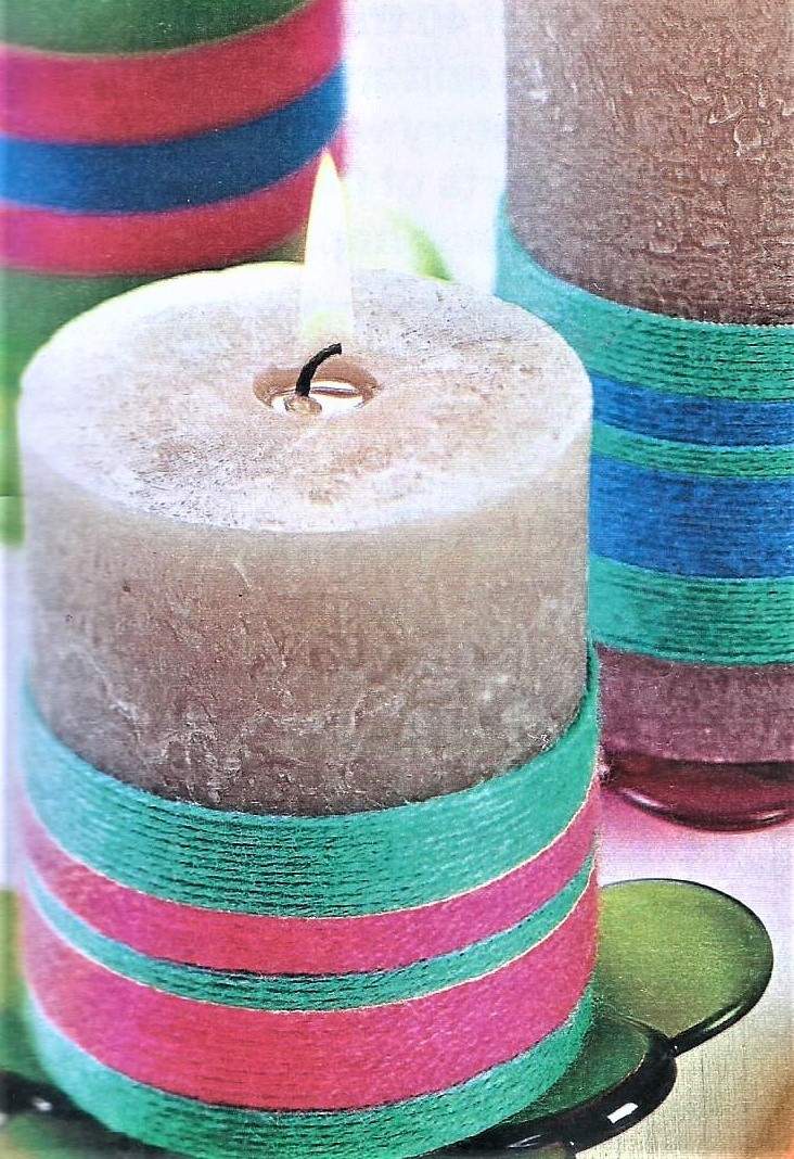 Solve Yarn Wrapped Candles jigsaw puzzle online with 24 pieces