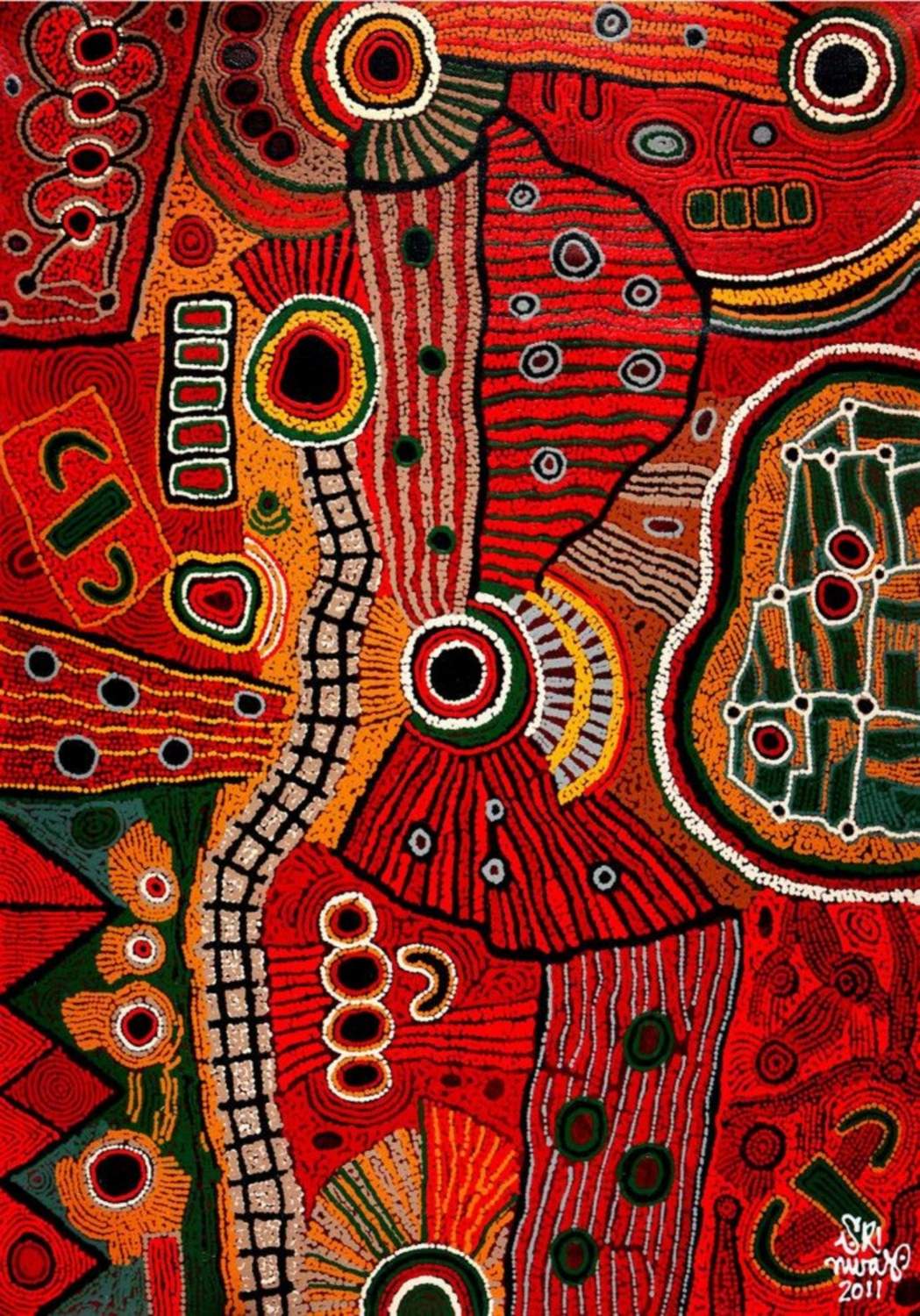 Solve Indigenous Australian Art jigsaw puzzle online with 96 pieces