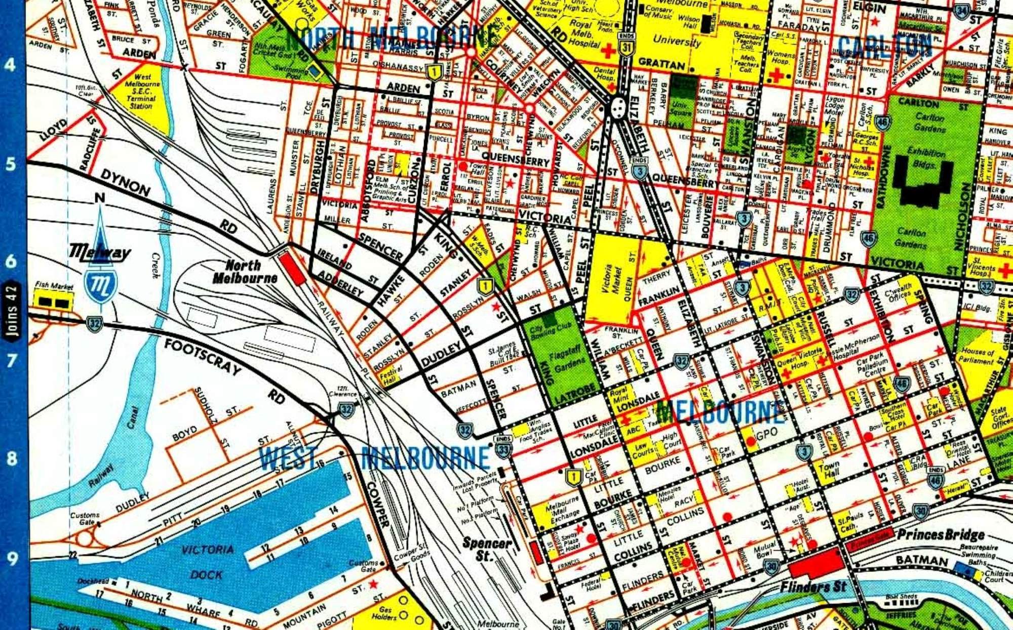 Jigsaw Puzzle 170 pieces Melbourne Street Directory Extract (1966