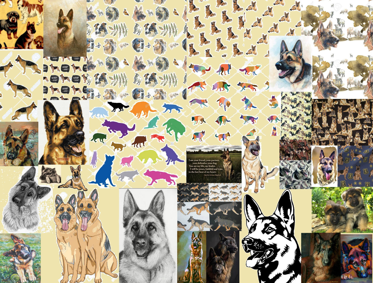 Solve ALSATIANS - GERMAN SHEPHERDS jigsaw puzzle online with 520 pieces