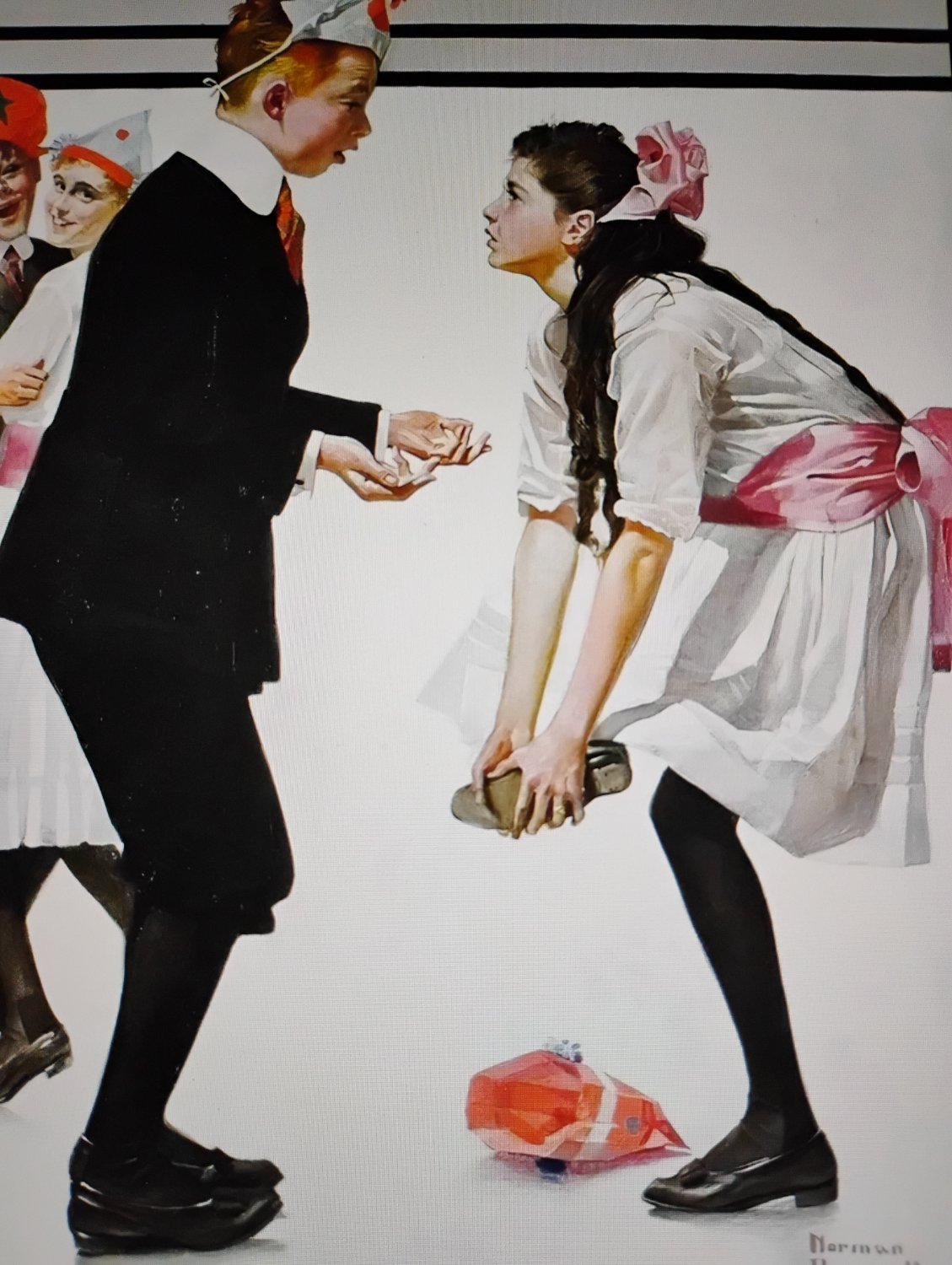 Solve Norman Rockwell jigsaw puzzle online with 63 pieces
