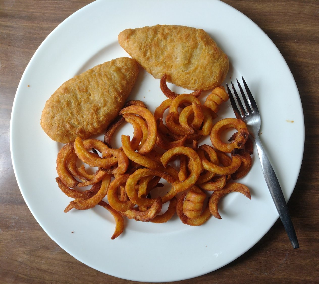 Solve Wobbly food Battered chicken and curly fries jigsaw puzzle