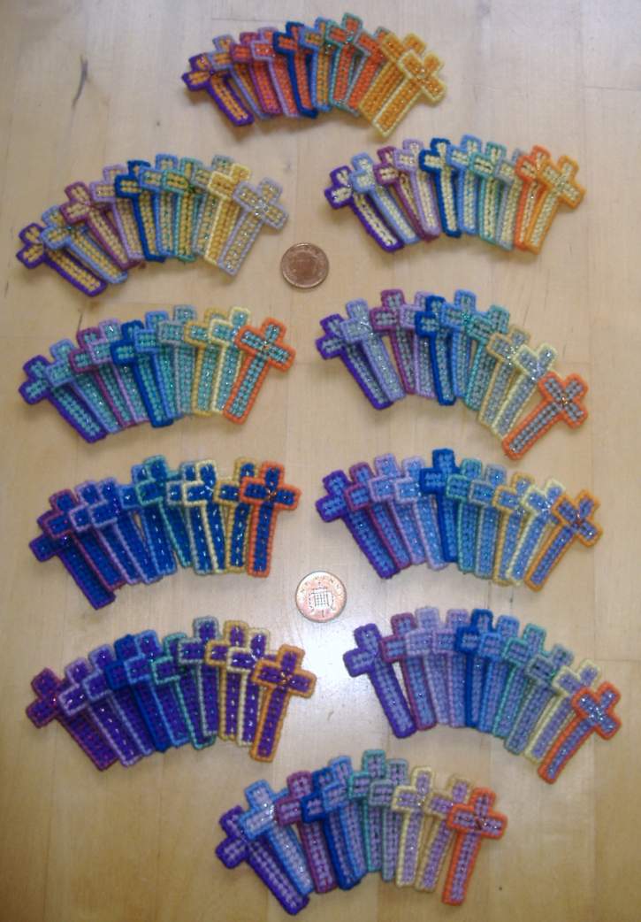 Solve Crafts Tapestry (Plastic Canvas) Crosses Bespoke Order for Wedding Favours 1 jigsaw