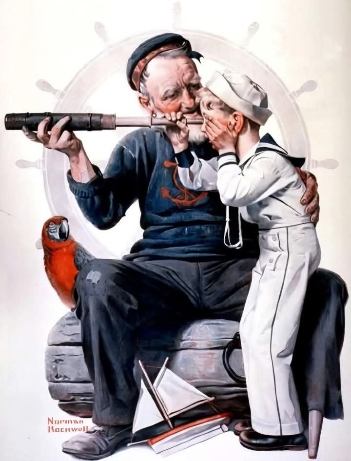 Solve Norman Rockwell jigsaw puzzle online with 63 pieces