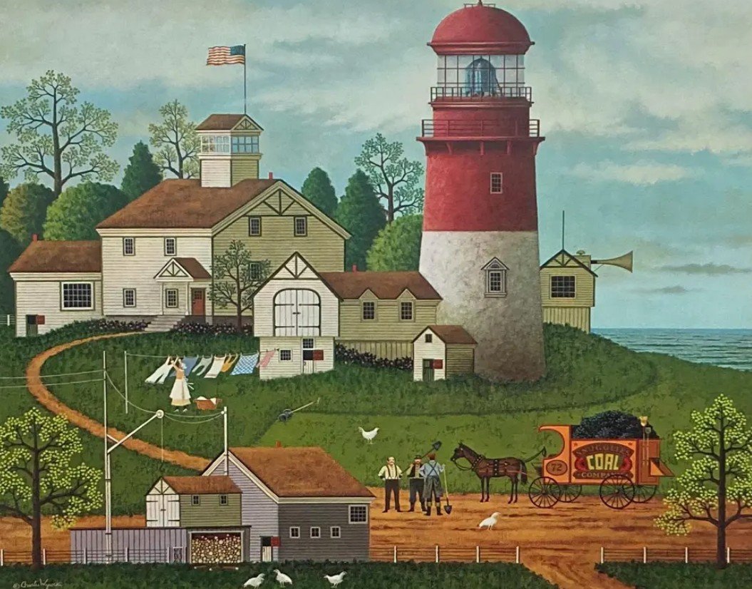Solve Lighthouse Living by Charles Wysocki jigsaw puzzle online with ...