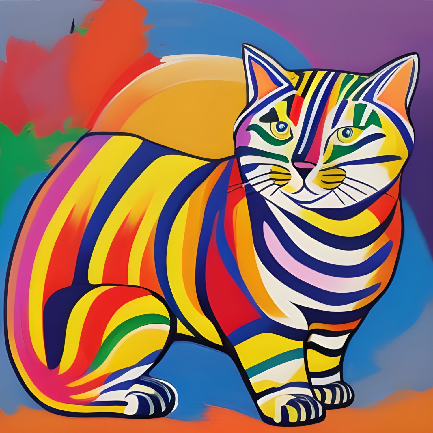 Solve Colorful Cat jigsaw puzzle online with 100 pieces