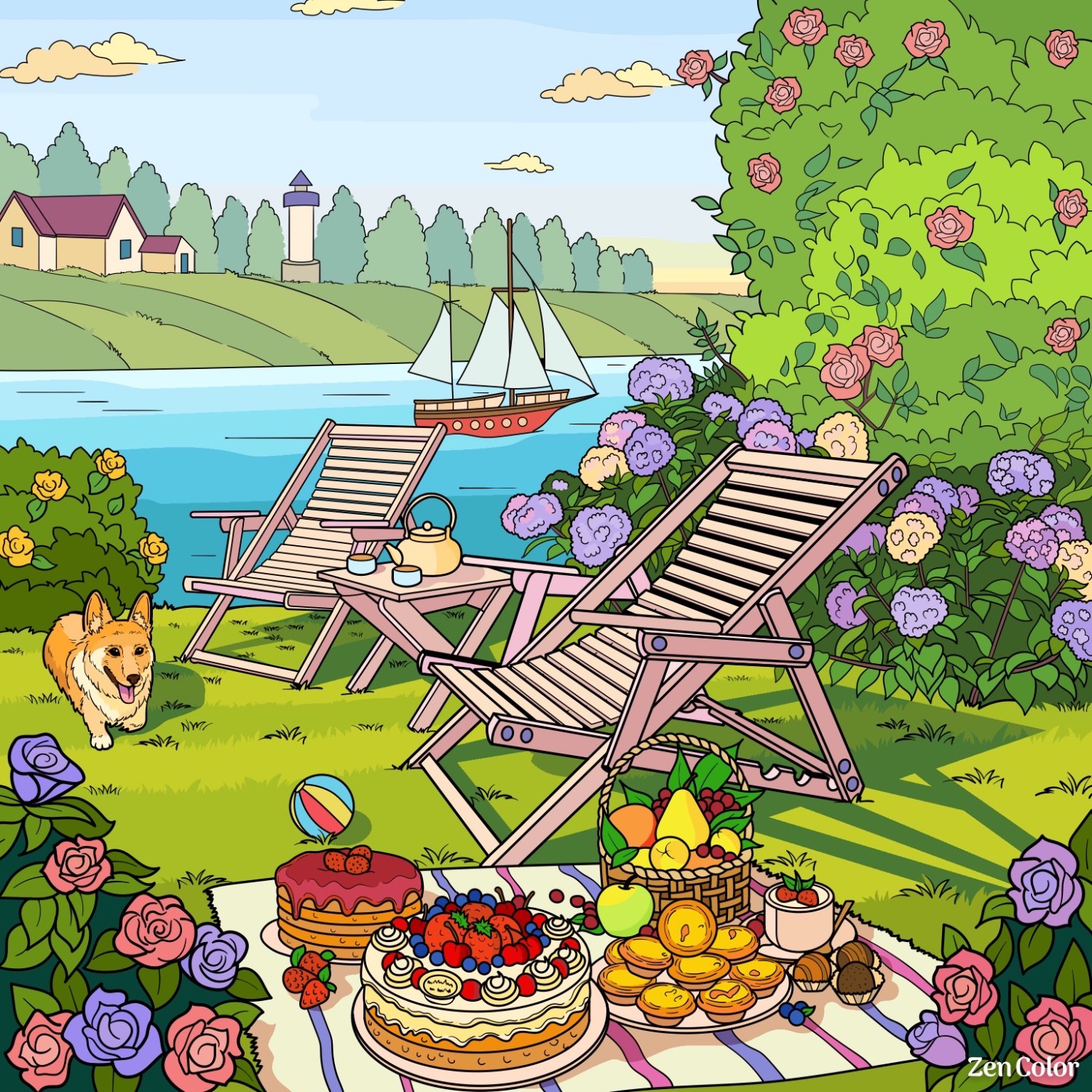 Solve Picnic jigsaw puzzle online with 225 pieces