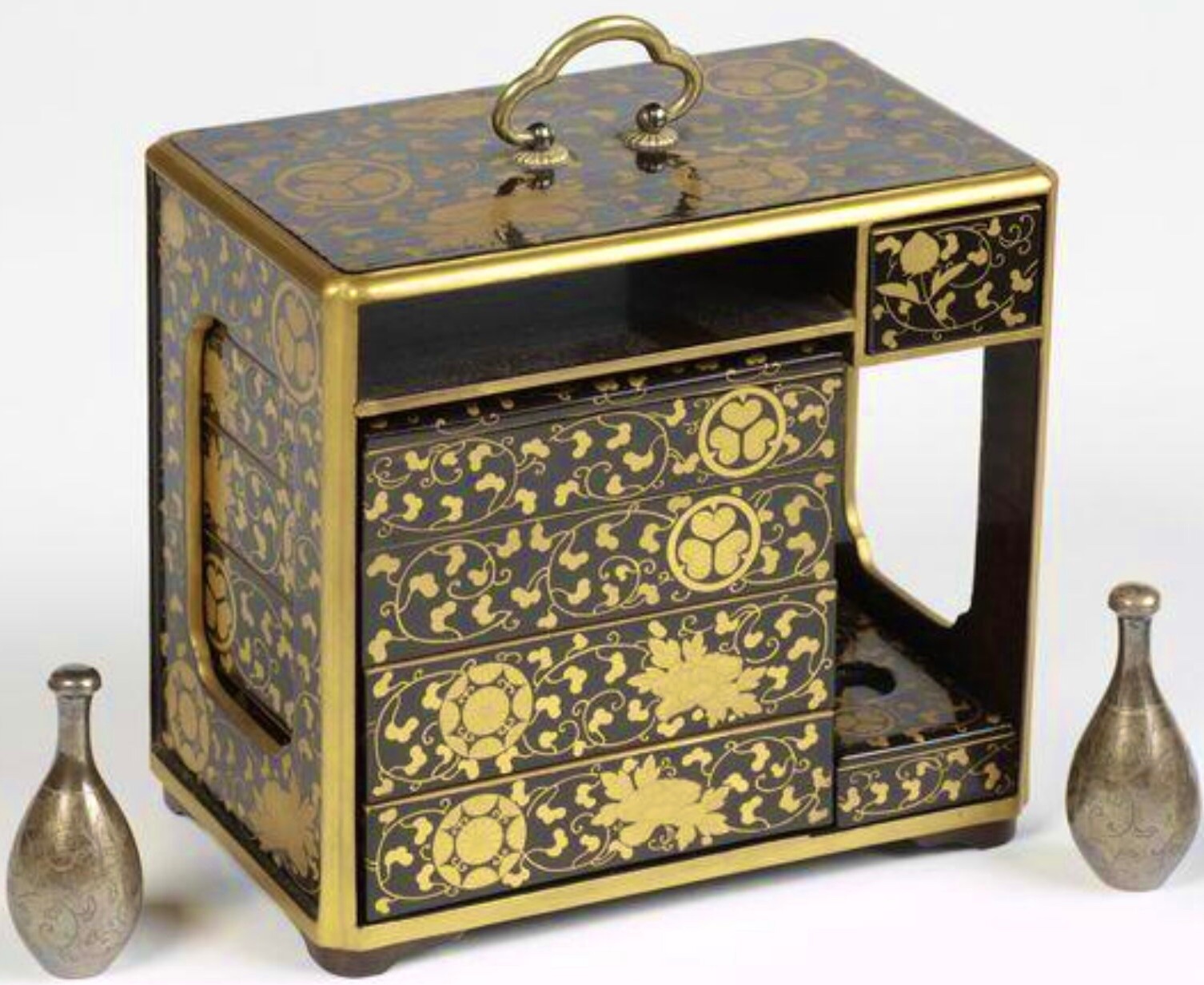 Solve Toy Lacquer and Gold Picnic Set, Japan, ca. Late 19th, Early 20th
