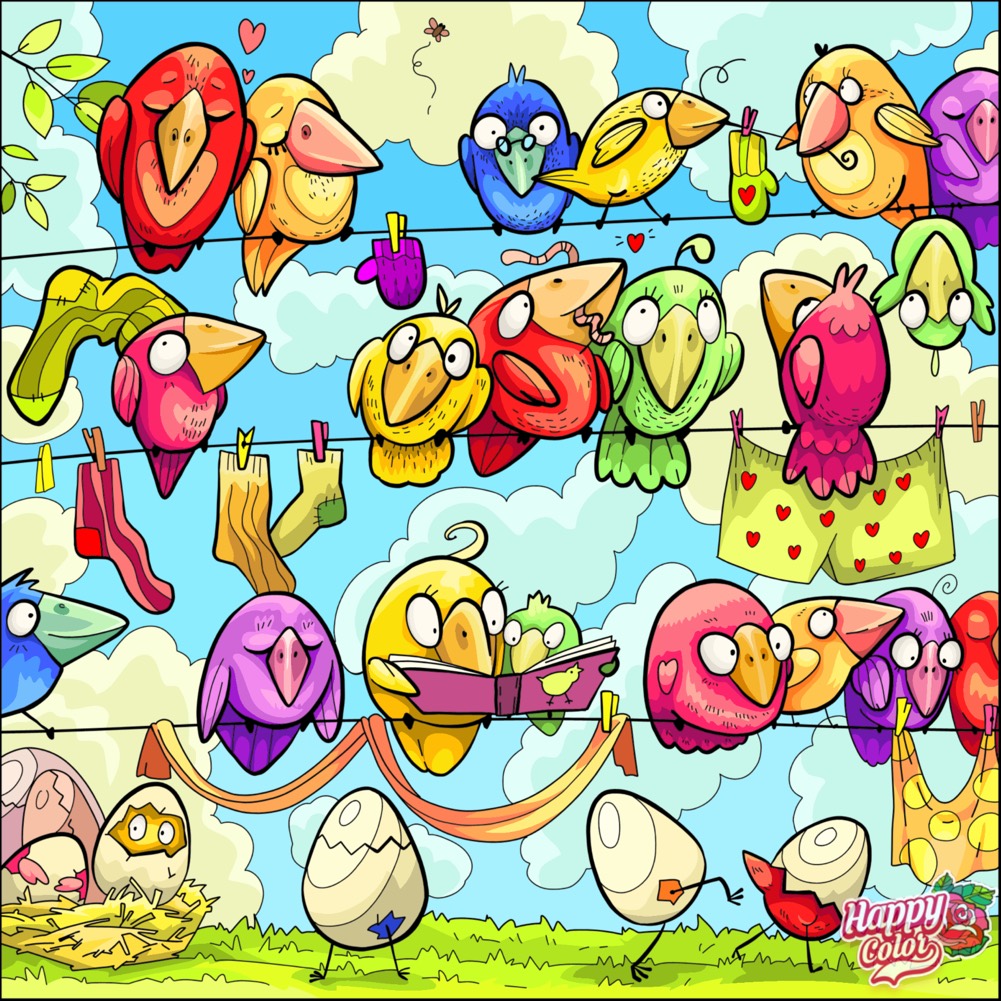 Solve Silly birds jigsaw puzzle online with 100 pieces