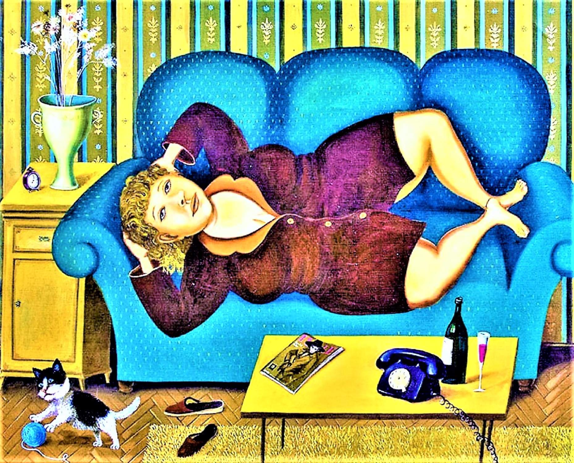 Solve At Home She Could Let It All Hang Out Jigsaw Puzzle Online With