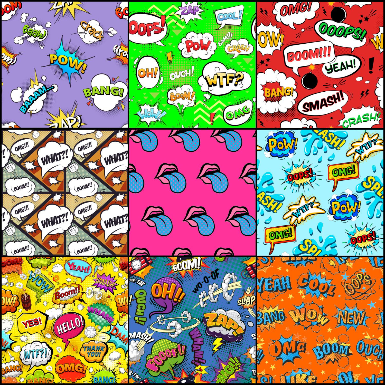 Solve Pop art patterns 12 jigsaw puzzle online with 81 pieces