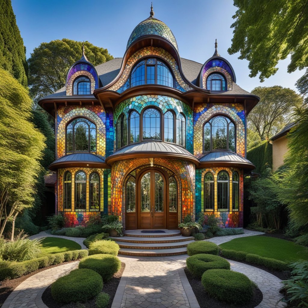 Solve Mosaic House jigsaw puzzle online with 81 pieces