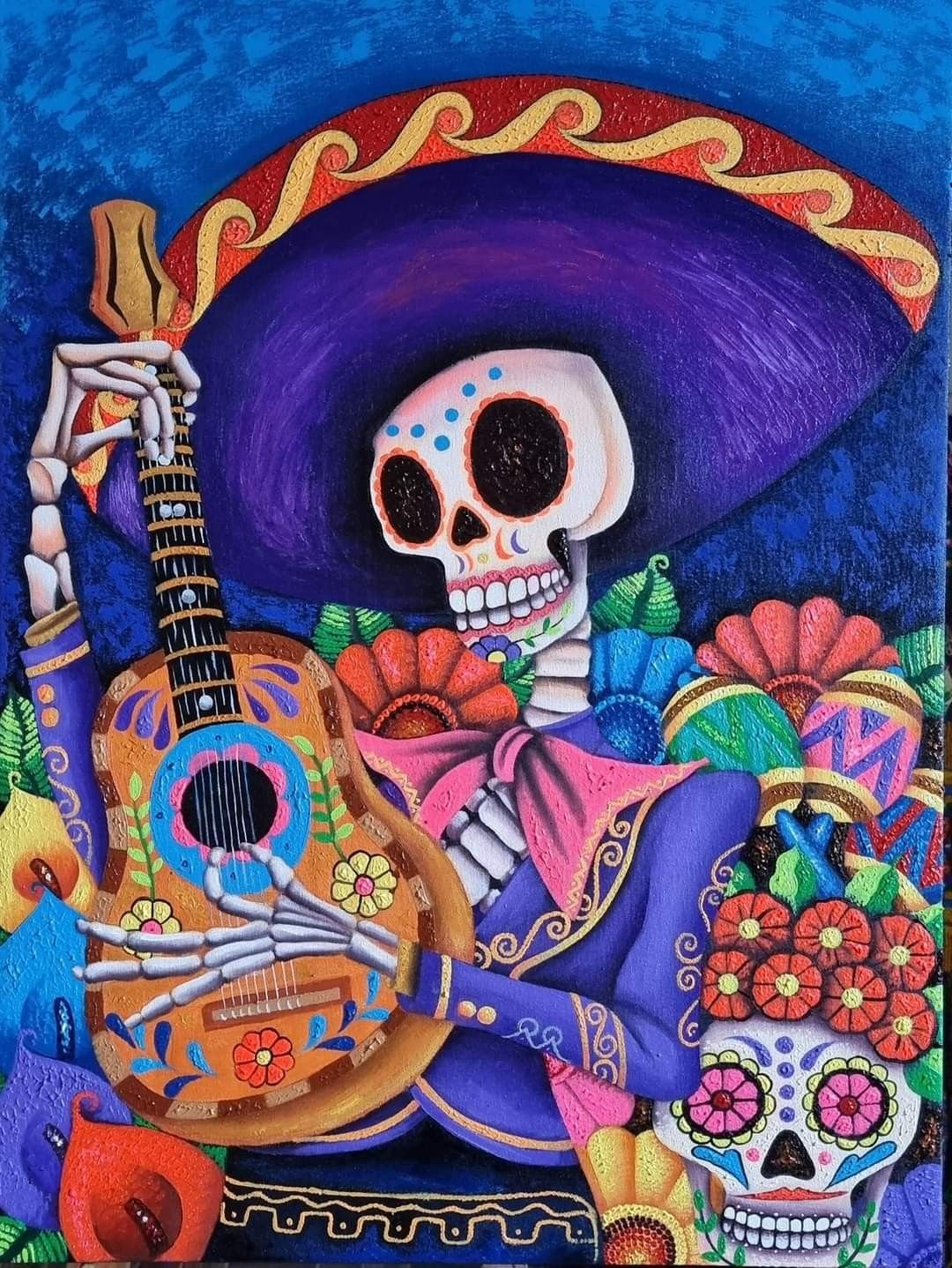 Solve Dia de los Muertos Mariachi #1 jigsaw puzzle online with 300 pieces