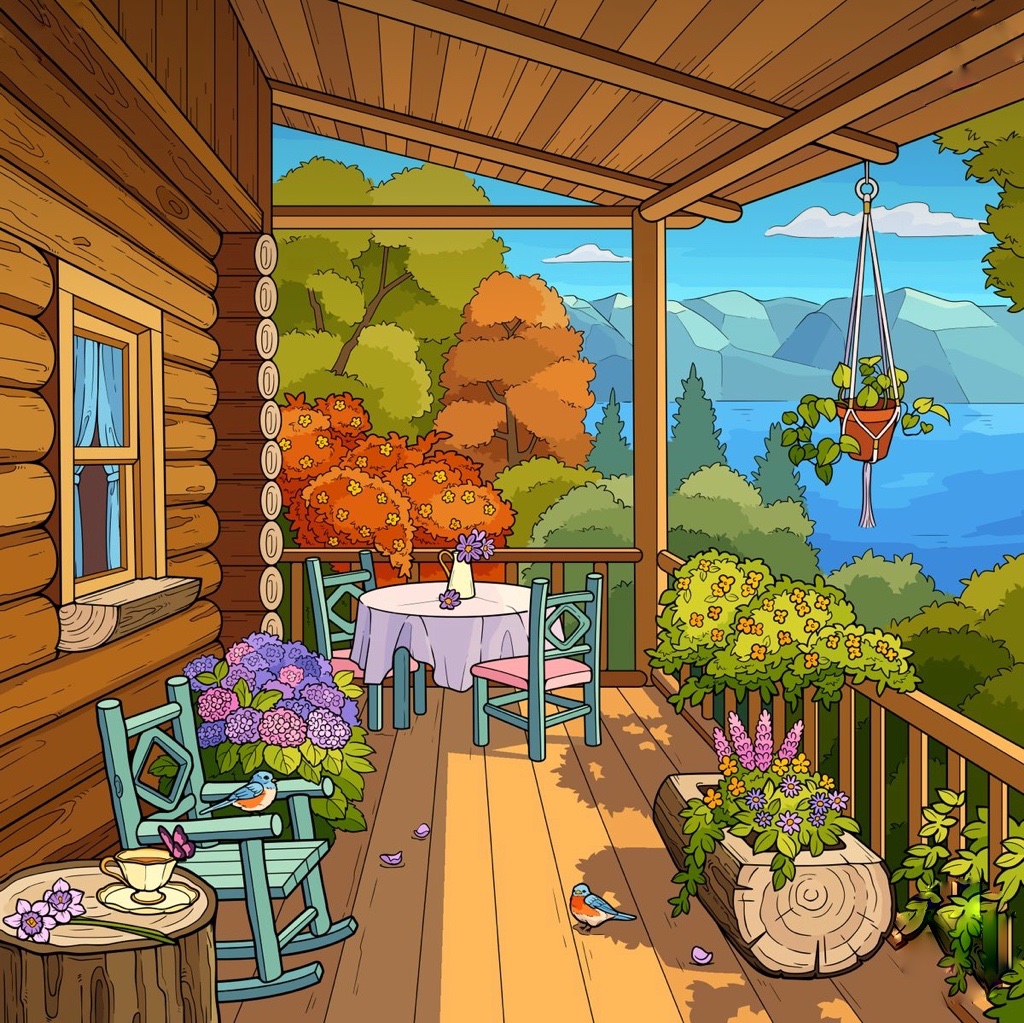 Solve Peaceful porch jigsaw puzzle online with 169 pieces