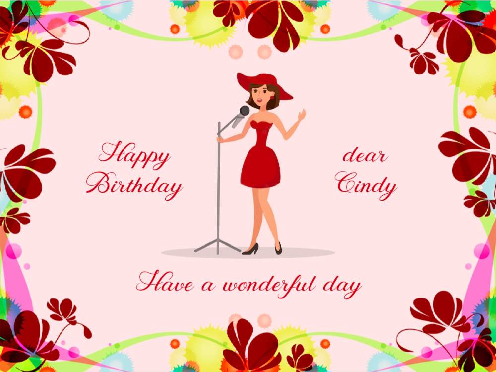Solve Happy Birthday dear Cindy (Cindysings) jigsaw puzzle online with