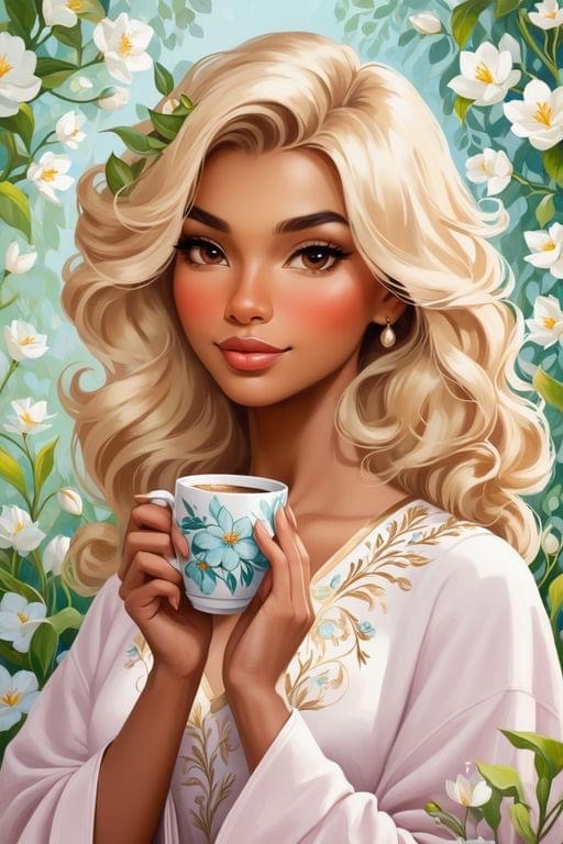 Solve Drinking my morning coffee jigsaw puzzle online with 96 pieces