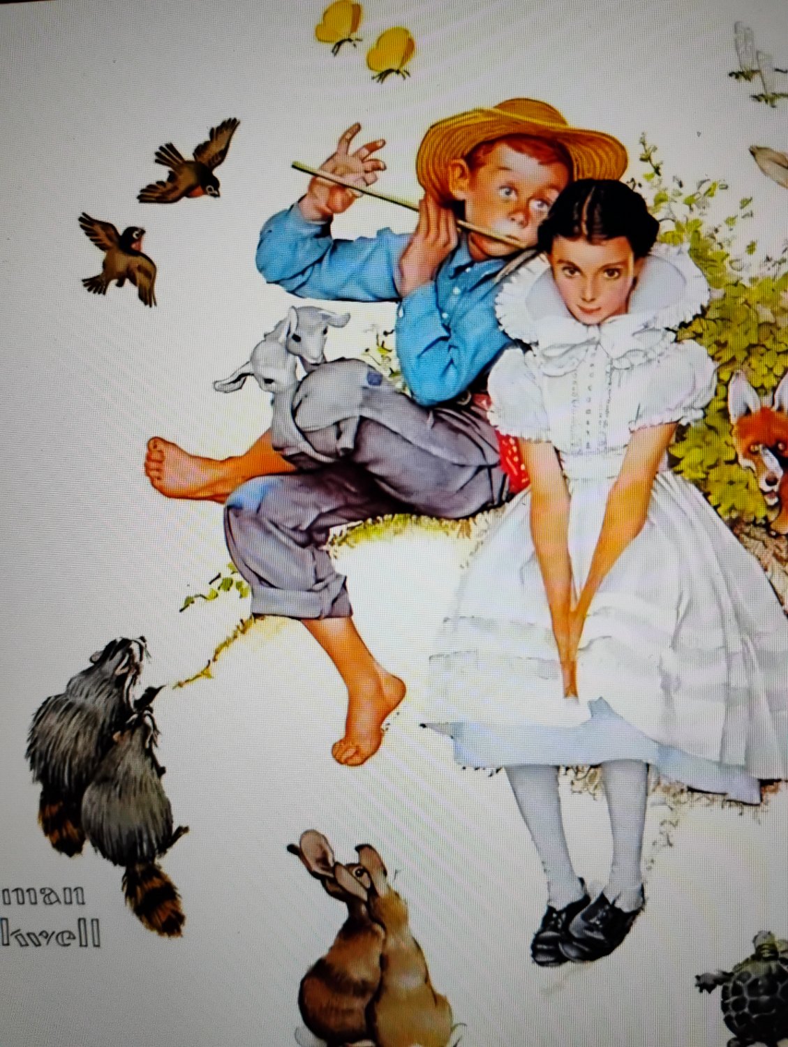 Solve Norman Rockwell jigsaw puzzle online with 63 pieces