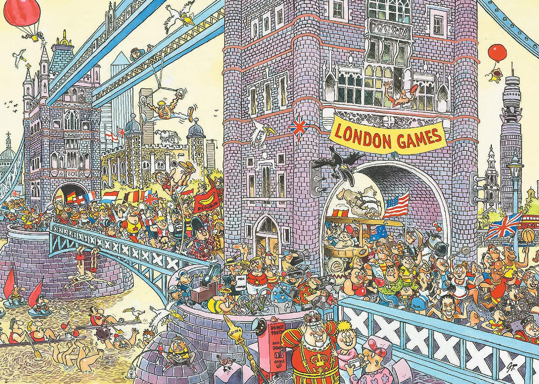 Solve wasgij - Londen final hurdle jigsaw puzzle online with 494 pieces