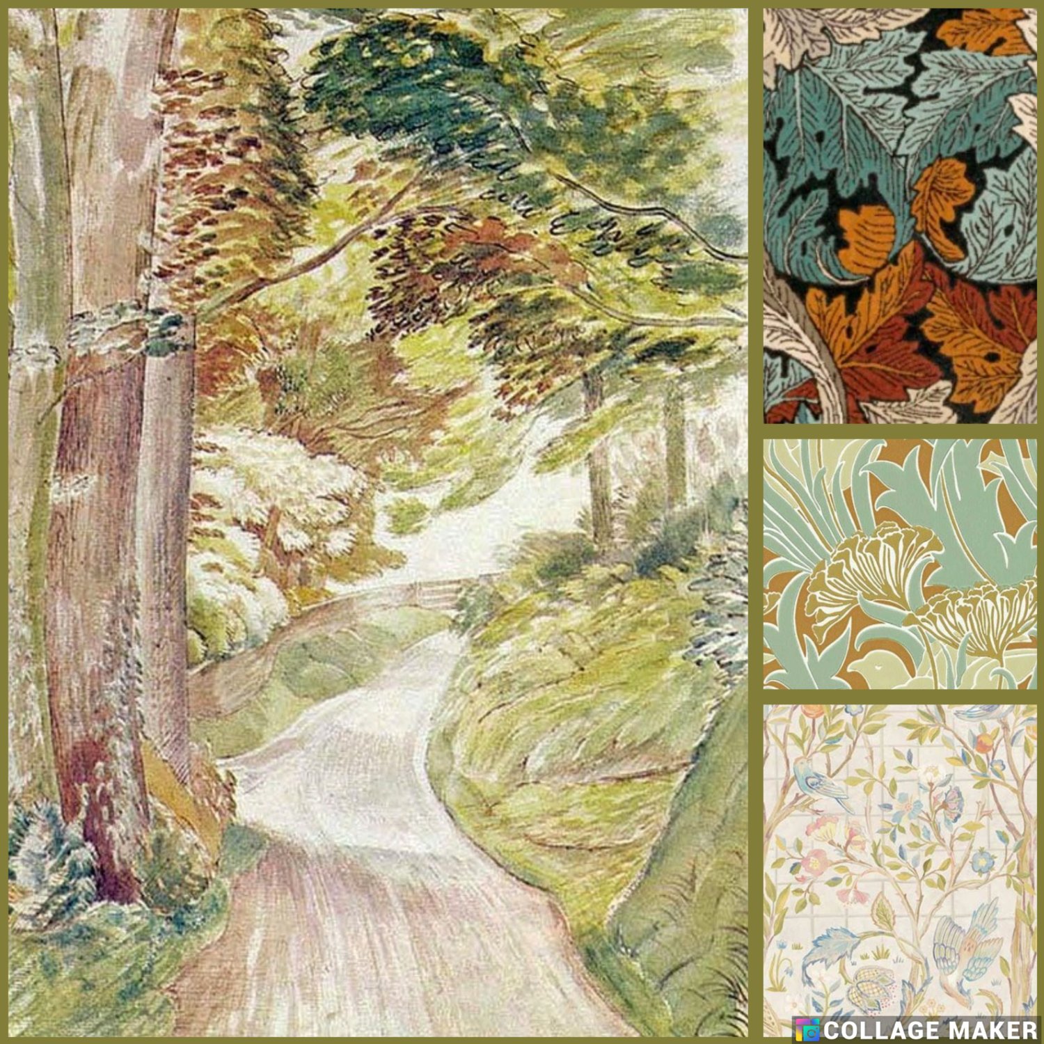 Solve Eastdean Road, Sussex by Eric Ravilious with Wm Morris prints ...