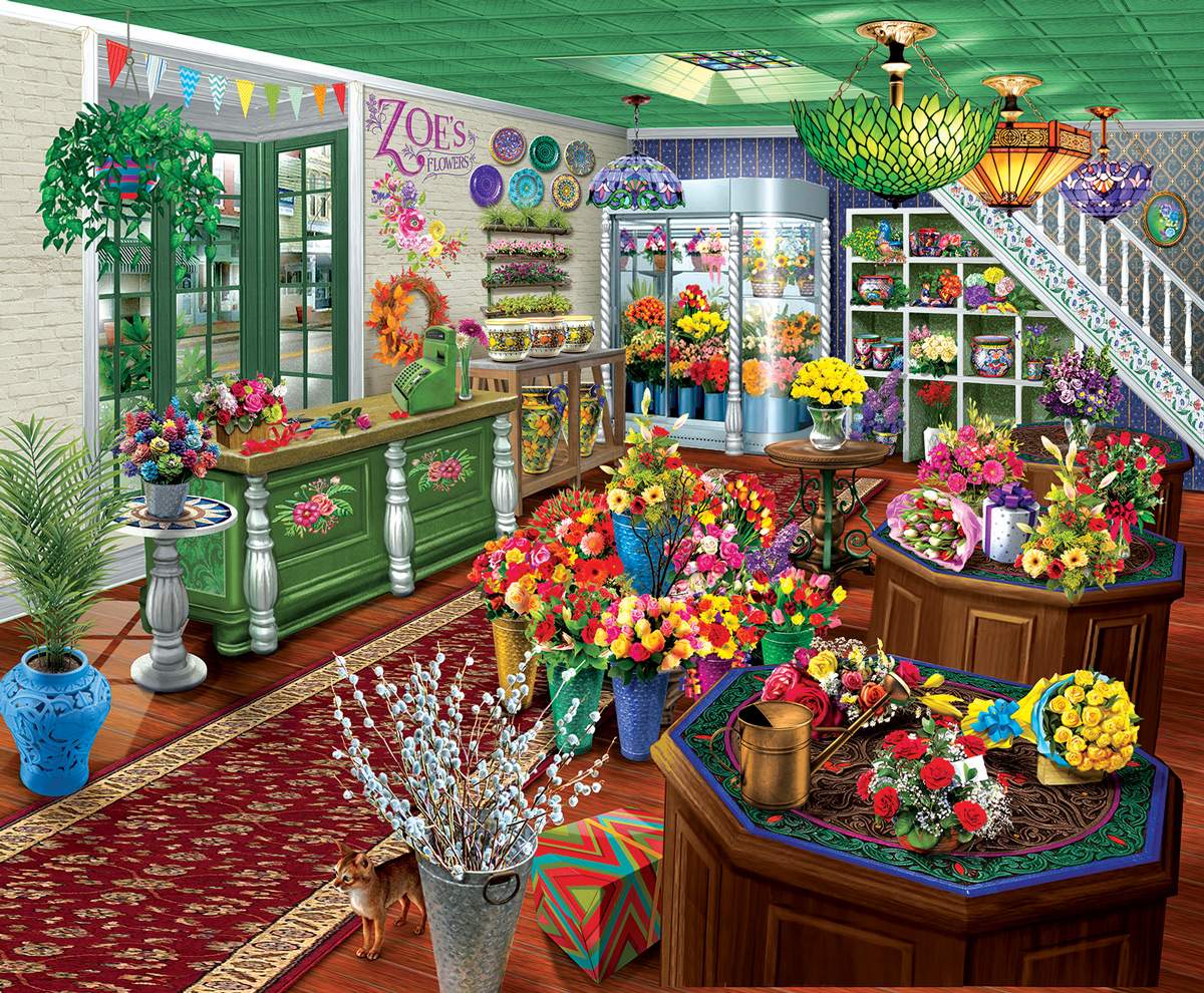 Solve Zoes' Flower Shop (Large) jigsaw puzzle online with 195 pieces