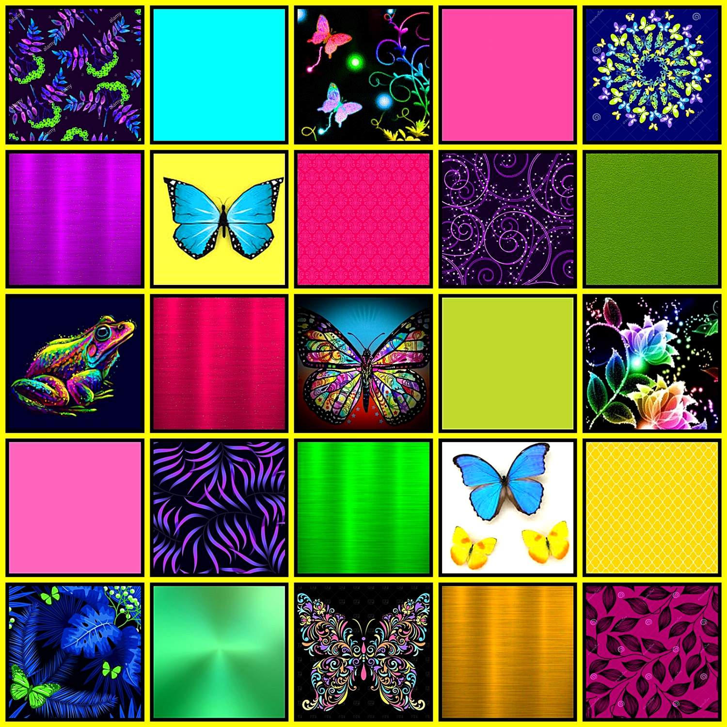 Solve Neon Butterflies jigsaw puzzle online with 169 pieces