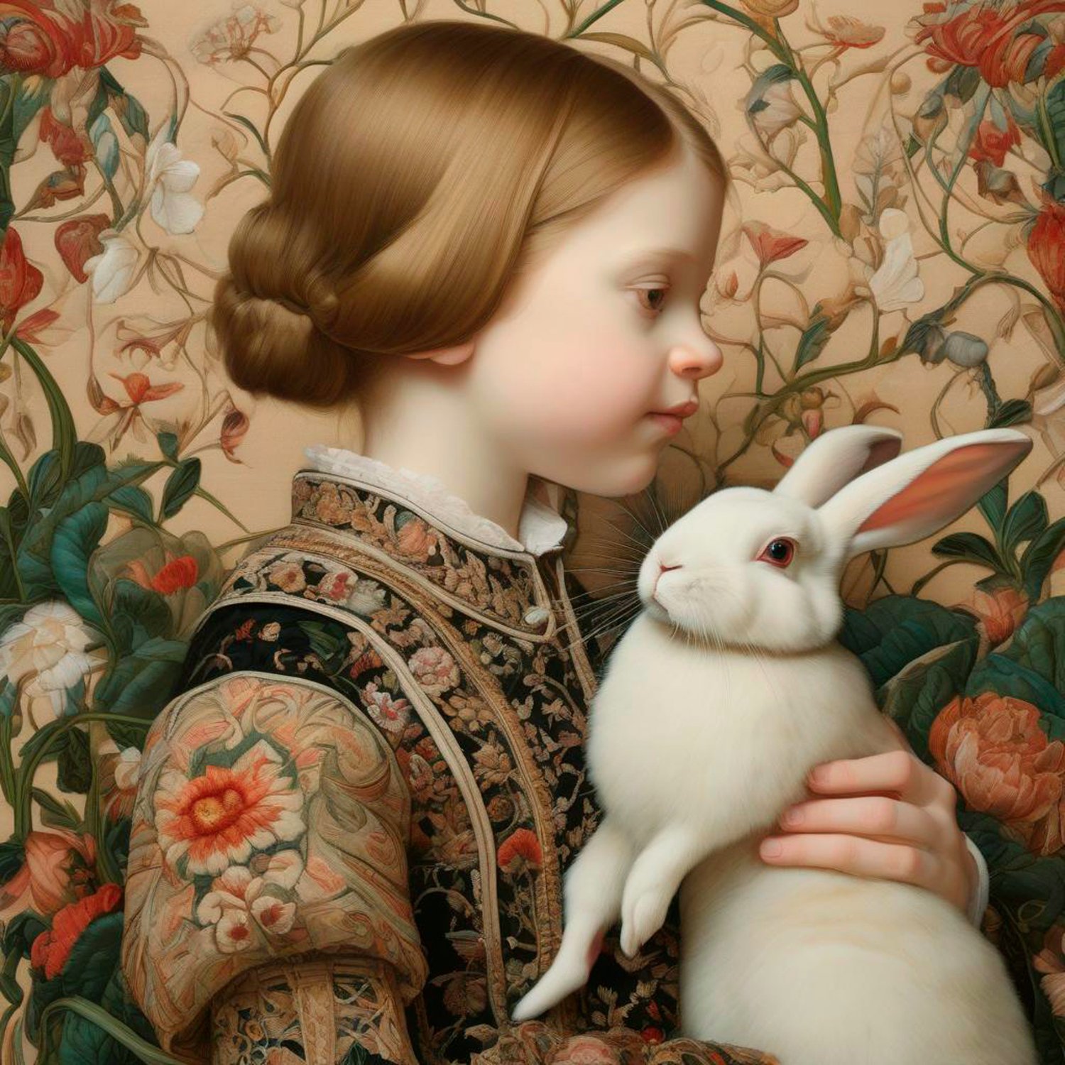 Darling Rabbit Solve Judith and her darling Mr Rabbit jigsaw puzzle online with 144 pieces