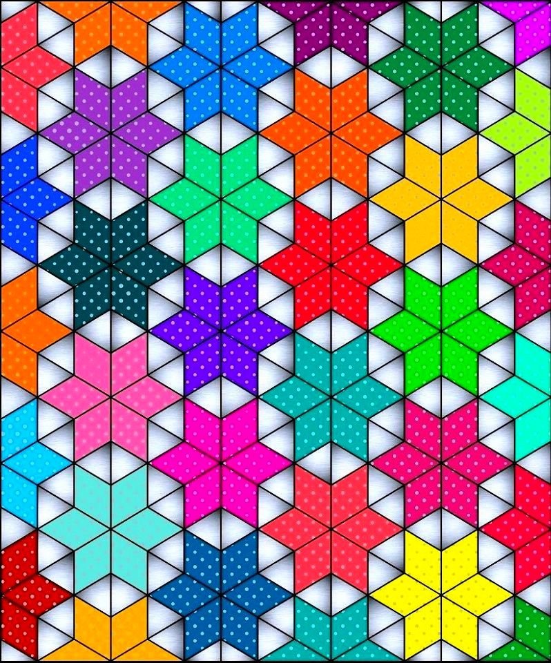 Solve Colorful stars jigsaw puzzle online with 63 pieces