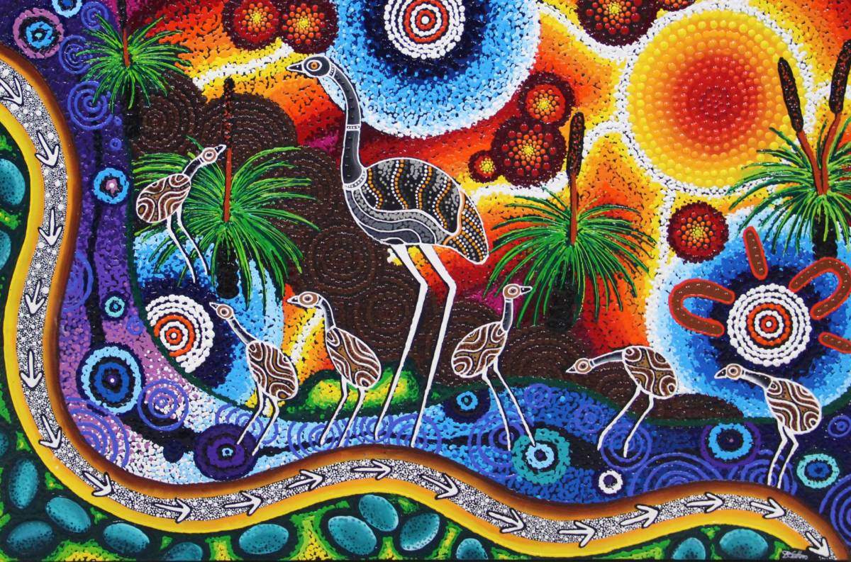 Solve Aboriginal Art🦘 jigsaw puzzle online with 70 pieces
