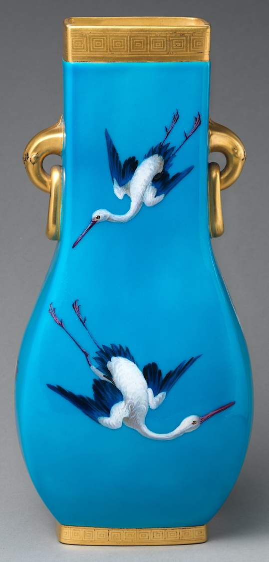 Solve Vase with Crane Motifs and Ring Handles Minton(s) , 1873 jigsaw