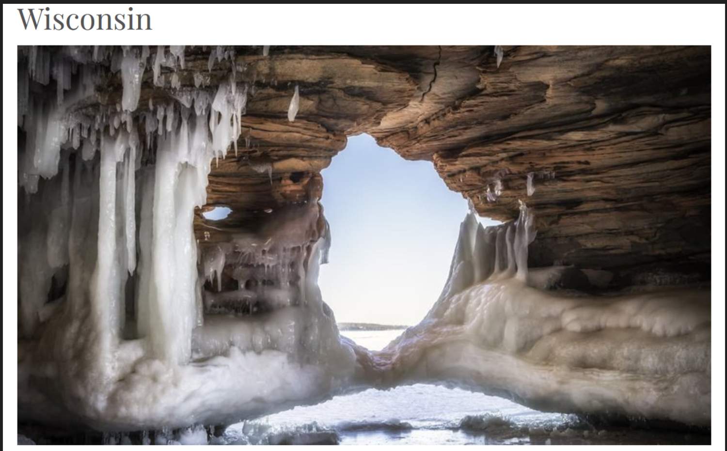 Solve CAVE-ICE-WISCONSIN jigsaw puzzle online with 40 pieces