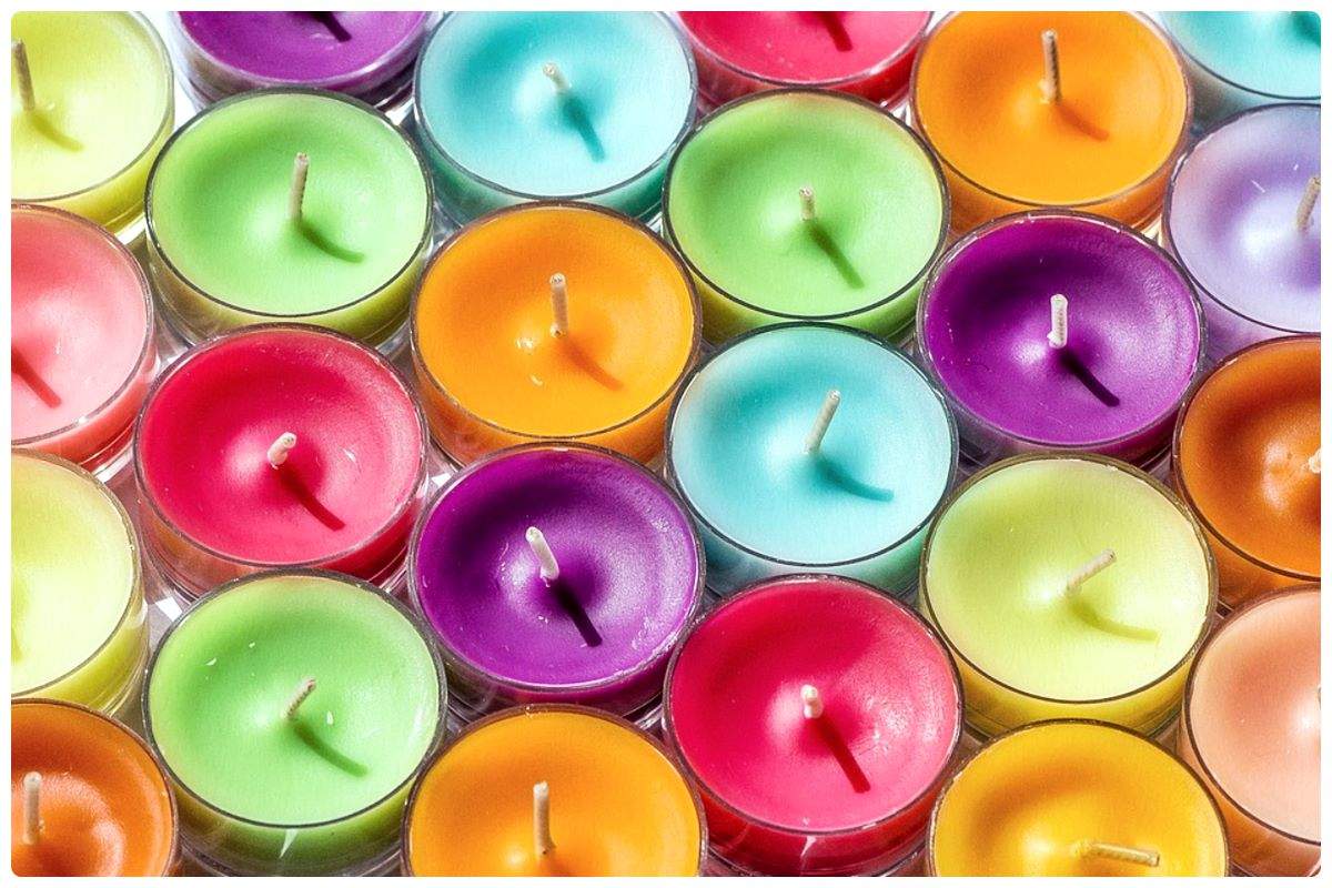Solve The Colours of Scented TeaLight Candles jigsaw puzzle online