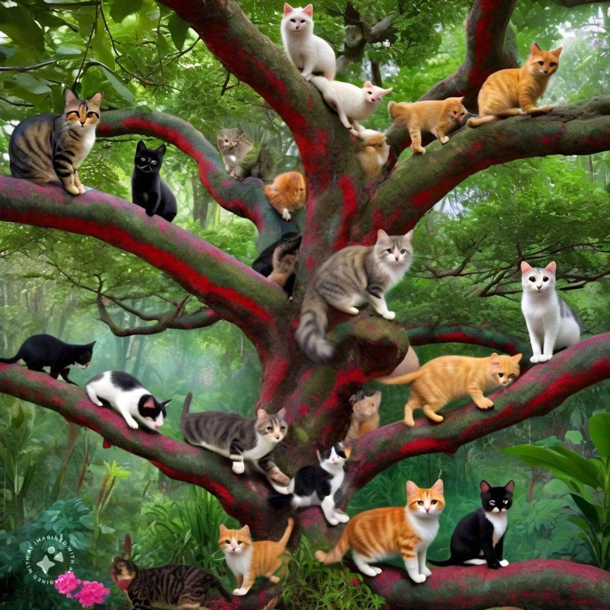 Solve Cat tree jigsaw puzzle online with 36 pieces