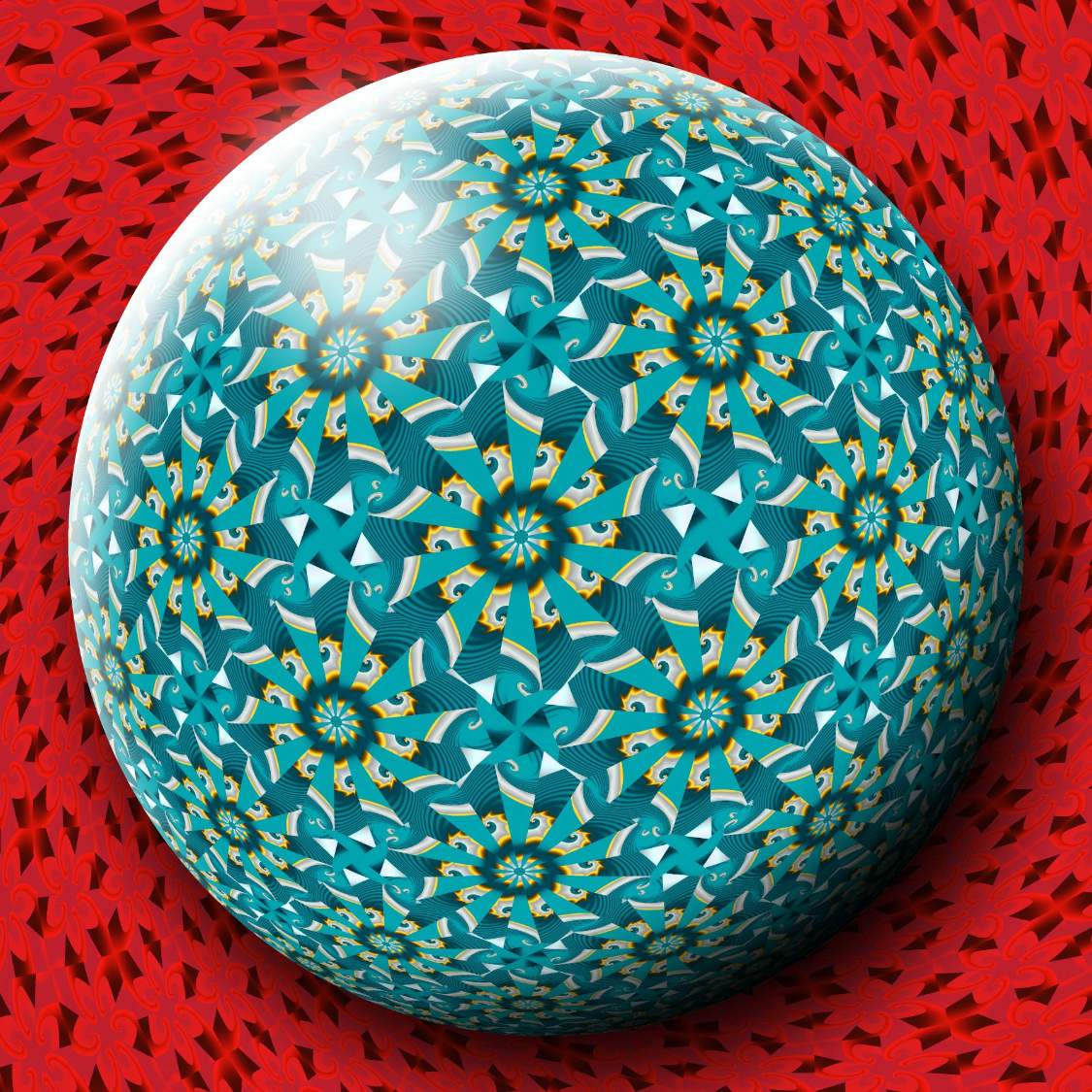 Solve Patterned Sphere 03 jigsaw puzzle online with 64 pieces