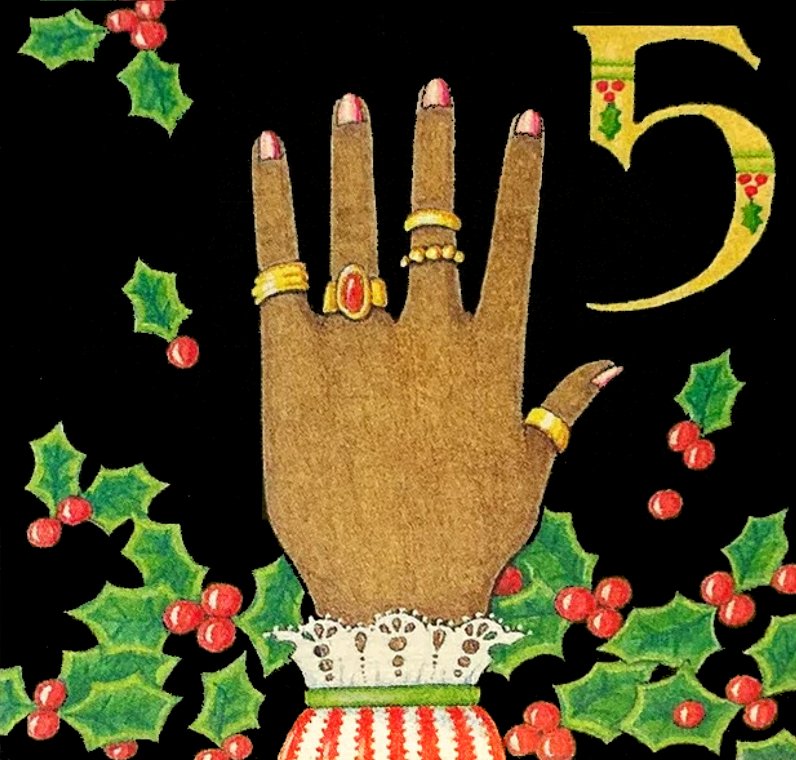 Solve 5 Golden Rings jigsaw puzzle online with 132 pieces