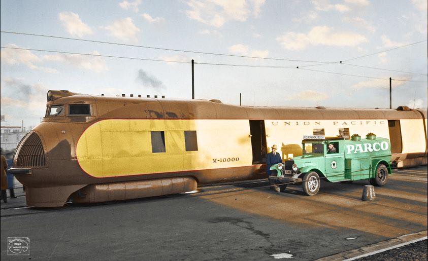 Solve 1934 UP M10000 being fueled by an Independent Gas & Oil Co