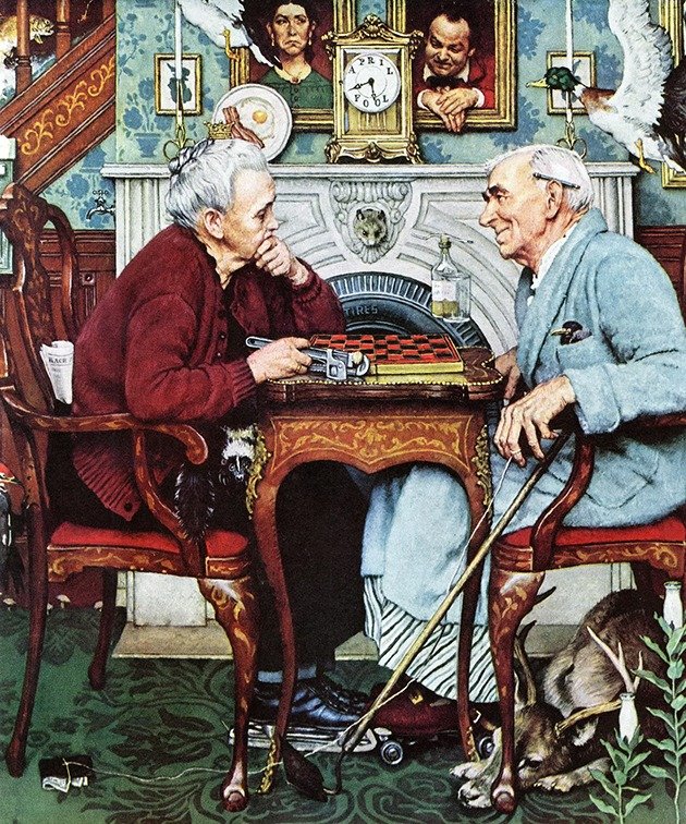Solve Norman Rockwell jigsaw puzzle online with 120 pieces