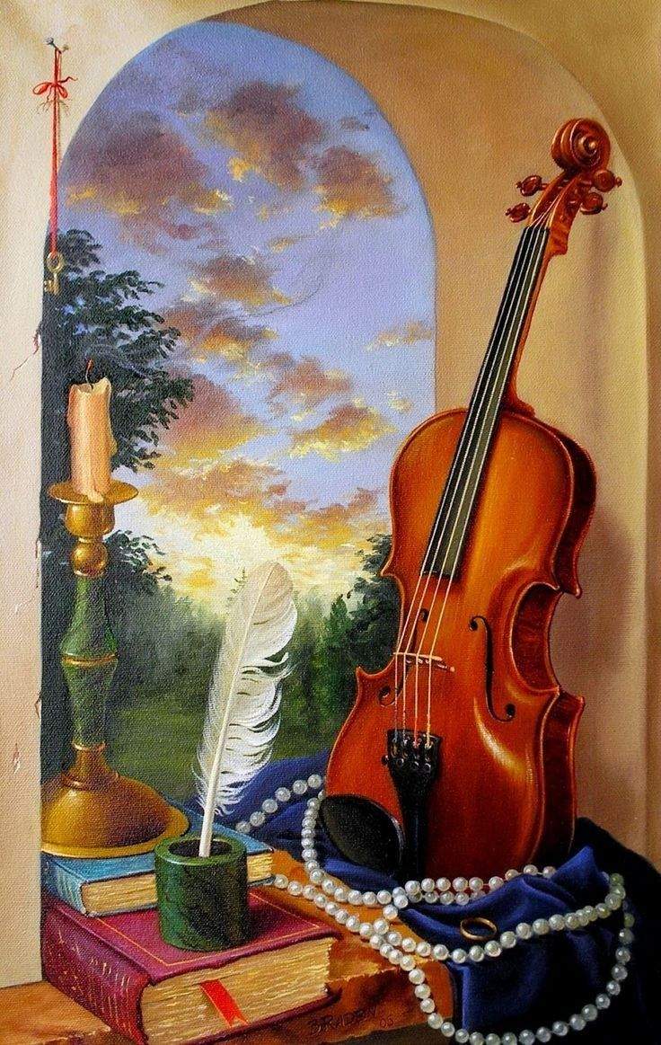 Solve Violin and Pearls jigsaw puzzle online with 60 pieces