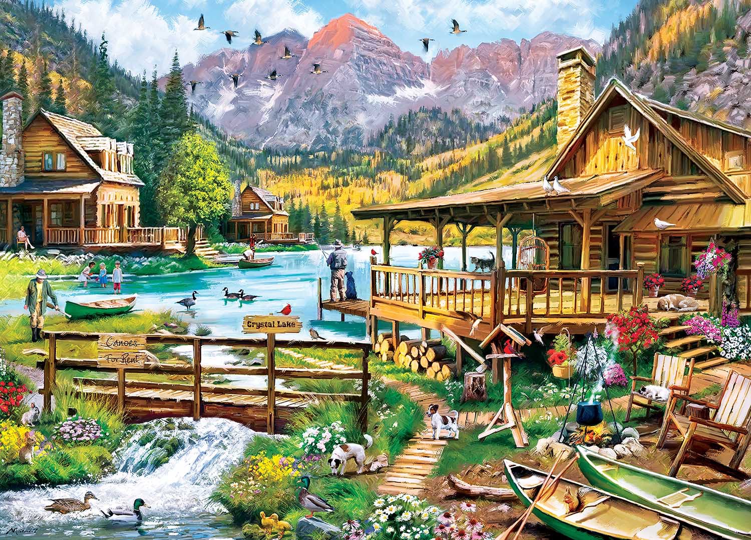 Solve CANOES FOR RENT jigsaw puzzle online with 54 pieces